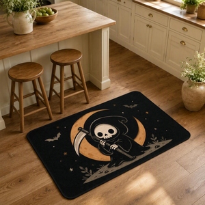 Tappeto Moderno a Forma di Luna Crescente con Stampa Animale per Halloween, in Finto Velluto, per Cameretta Bambini - Product Image 5