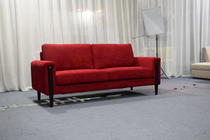 2025 Haute Qualité Nordic Art Design En Gros Belle Couleur Rouge Tissu Sectionnel Salon Canapés - Product Image 4