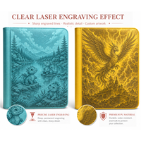 Carpeta de Tarjetas con Cierre y 4 Bolsillos Grabada con Láser al por Mayor, Álbum de Tarjetas Coleccionables de Cuero PU Personalizado para Juegos de Mesa