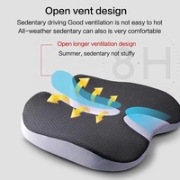 KT Coussin de prostate en mousse à mémoire de forme orthopédique antidérapant pour soulager les douleurs dorsales du coccyx pour chaise de voiture de style sportif