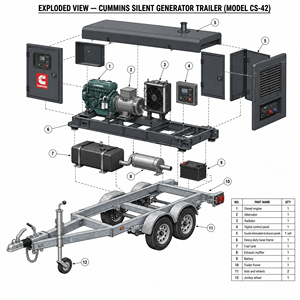 Générateur diesel compact de 10 kW à 100 kW, générateur diesel efficace, anti-corrosion, utilisation en extérieur, solution d'alimentation - Product Image 6