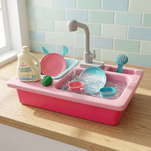 Kids Toddler Plastic Washing <b>Sink</b> Game Pretend Play Wash Basin <b>Toy</b> for 2-4 Years - Product Image 2