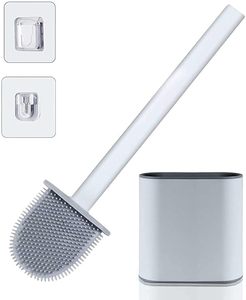 New Design Soft TPR Rubber Flat Head Toilet <b>Brush</b> Long Handle Silicone Toilet Cleaning <b>Brush</b> for Bathroom - Product Image 2