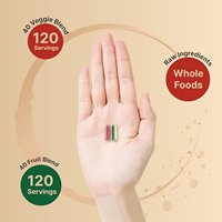 Capsules de complément alimentaire à marque privée OEM, superaliments pour adultes et enfants avec fruits et légumes, fibres alimentaires