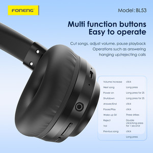 หูฟังไร้สาย Foneng BL53 บลูทูธ 5.3 แบบครอบหู สเตอริโอ พับได้ พร้อมไมโครโฟน สำหรับ iPhone และ Android - Product Image 5