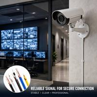 Cable de Video y Alimentación Integrado RG59+2C Avanzado, Cable Coaxial Trenzado de 96 Hilos y 0.81mm para Sistemas de Seguridad DVR
