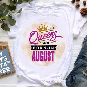 Camiseta informal personalizada <span class=keywords><strong>Queens</strong></span> Are Born in January December Crown Print Graphic StripesTshirt Mujeres Camiseta de regalo de cumpleaños de gran tamaño - Product Image 1