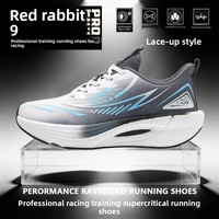 Chaussures de course sur route et de marathon unisexe gris-bleu dégradé gris froid, éco-responsables et équilibrées en termes de carbone