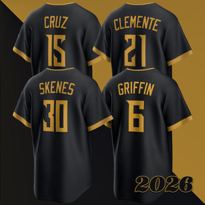 Camiseta de Béisbol Cosida City Connect 2026 para Hombre, 30 Paul Skenes, 6 Konnor Griffin, 21 Roberto Clemente, 15 Oneil Cruz, Tallas S-3XL - Product Image 1