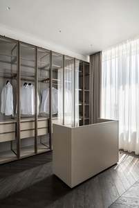 Newly Designed Custom-Sized Solid Wood <b>Wardrobe</b> Modern Style Walk-In Closet with <b>Sliding</b> <b>Doors</b> - Product Image 3