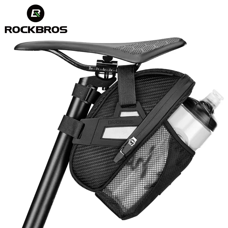 サドルバッグダブルジッパー反射大容量ウォーターテールバッグボトルポケット自転車バッグMTBロードバイクアクセサリー