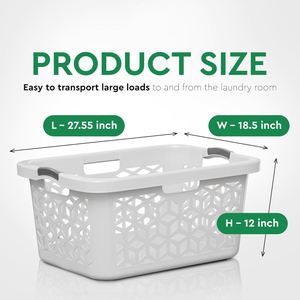 Laundry Basket - Large 2 Bushel Laundry Basket with Handles - Stackable Plastic <b>Hamper</b> for Dirty Clothes - Product Image 6