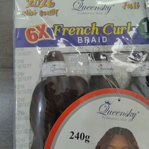 Qualité Stable, Tresses Françaises Bouclées 6X de 12 Pouces, Légères et Protectrices, Volume Complet, Sans Perte de Cheveux, pour Fournisseurs de Salons Mondiaux - Product Image 4