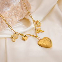 SUMMLY-Collier vintage en acier inoxydable plaqué or 18 ct en forme de croix personnalisé de haute qualité, bijoux tendance, vente en gros