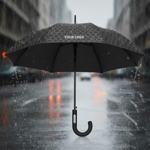 Sunny Kinte Large Eco <b>Hook</b> Handle Manual Open Close Wind Roof Straight Umbrella Wooden <b>J</b> <b>Hook</b> Curved Handle Metal Frame Pongee - Product Image 1