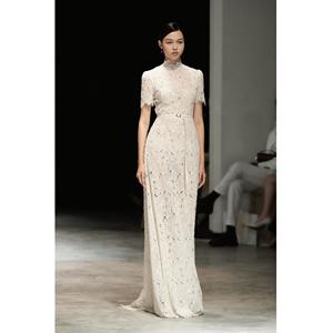 เดรสยาวผู้หญิงแบบใหม่ขายส่ง แขนสั้น คอวี ผ้าโพลีเอสเตอร์ 92% เรยอน 8% - Product Image 5