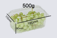 Op maat gemaakte groothandel transparante PLA fruitvouwdoosjes, blauwe bessen punnets, recycleerbare clamshell verpakkingen