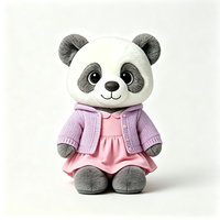 Peluche Panda Kawaii Doux et Moelleux avec Manteau Violet – Cadeau Idéal – Compagnon en Peluche Panda