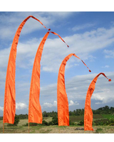 Bendera Bali Berkualitas Tinggi dengan Desain Penari Angin Cetak Digital Bahan Polyester/Satin untuk Festival dan Pesta