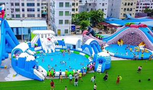 Château gonflable extérieur en PVC pour enfants avec toboggan et zone de saut, taille personnalisable pour <span class=keywords><strong>parc</strong></span> d'attractions - Product Image 4