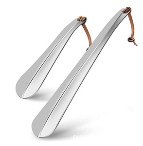Vente chaude de haute qualité en cuir corde longue poignée en acier inoxydable chausse-pied en métal pour vieille femme enceinte - Product Image 2