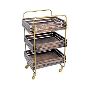 Customized Design Iron 3-Tier Modern Durable Food Catering Drinks <b>Serving</b> <b>Trolley</b> Cart for Hotel Restaurant Wedding Party Bar - Product Image 2