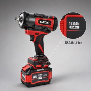 Clé à chocs sans fil SADIS à vitesse variable 800-1300 Nm, couple ultra-élevé, certifiée CE, 18 V - Product Image 1