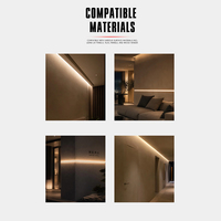 Profilé LED en aluminium pour plâtre et cloisons sèches, encastré sans cadre, pour moulures d'angle, corniche et canal de joint d'ombre mural