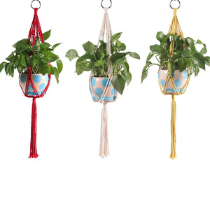 Haute qualité coton corde macramé plante cintres porte-<span class=keywords><strong>Pot</strong></span> <span class=keywords><strong>de</strong></span> <span class=keywords><strong>fleur</strong></span> bricolage Boho décor intérieur - Product Image 1