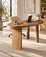 Table à manger ovale moderne en bois, plateau en noyer, style mi-siècle, simple, 6 places, ensemble de meubles pour la maison, pour la famille