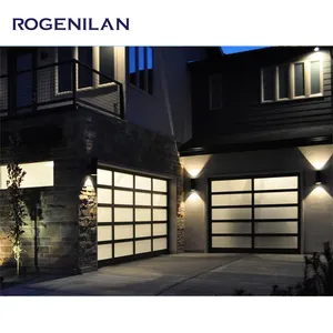 ROGENILAN Best Selling Custom Doors Waterproof Soundproof Roll Up Door Aluminum Glass Garage Door