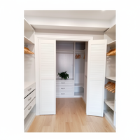 Volets Horizontaux en Bois de Noyer Minimalistes Modernes à Prix d'Usine, Garantie 5 Ans pour Chambre Parentale