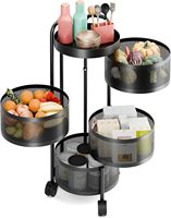 Nouveau produit chariot à roulettes multifonctionnel en métal rotation à 360 degrés cuisine support de stockage de condiments chariot à fruits et légumes