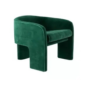 意大利现代沙发木框大软海绵垫绒休闲单座天鹅绒沙发椅