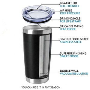 Vasos Térmicos de Acero Inoxidable de 20 <span class=keywords><strong>Oz</strong></span> para Deportes y Viajes, Venta al por Mayor, Vasos Personalizados de 20 <span class=keywords><strong>Oz</strong></span> para Camping - Product Image 3