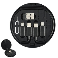 Juego de Cables Cargadores USB-C Multifuncionales, Adaptadores Convertidores, Soporte para Tarjeta SIM, Accesorios para Teléfonos Móviles