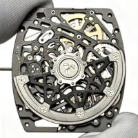 Montre mécanique de sport pour homme, dernière version classique haut de gamme 6702, boîtier en fibre de carbone blanche, cadran transparent, pour activités de plein air