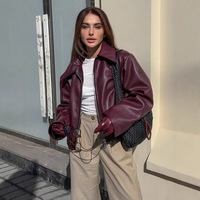 Veste en cuir PU décontractée sur mesure pour femmes, coupe ample, fermeture éclair, coupe-vent