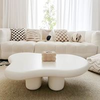 Table basse nuage Wabi Sabi crème, table basse irrégulière moderne pour petit appartement, salon, usage domestique, vente en gros