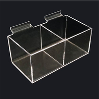 Boîtes de rangement en acrylique transparent pour mur à lattes, boîtes de rangement en PMMA Lucite pour mur à lattes