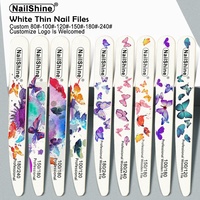 Lime à ongles en bois en forme de couteau papillon, double face, ultra-fine, multi-grains, polissoir de manucure pour ongles naturels et artificiels