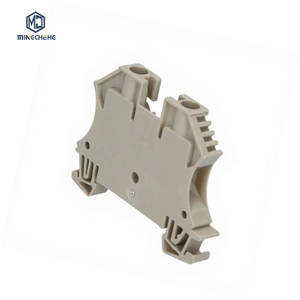 WDU 6 Feed-Through Screw Terminal <b>Block</b> mm 41 a 800 V Dark Beige TS35 2-Pole Nickel-Plated Copper DIN Rail <b>Mount</b> - Product Image 3