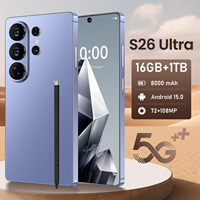 S26 Ultra, Teléfono Inteligente 5G Económico, 7.3 Pulgadas, 8000mAh, 16GB, 1TB, Teléfono Android Económico, Precio Bajo, Desbloqueo Global por Huella Dactilar, CE