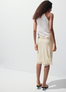Women's Viscose Chiffon Mini <b>Skirt</b> Solid Color Regular Waistline Soft Minimalist Straight Design All Seasons Wear - Product Image 5