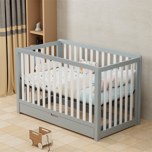 Cuna de Madera Europea de Altura Ajustable Tipo Crecimiento, Convertible en Sofá Cama con Cajón Grande, Venta al por Mayor - Product Image 1