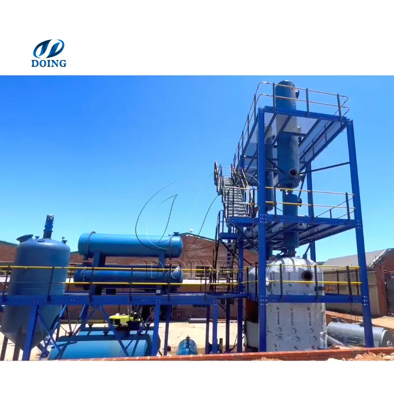 DOING 1-15ton Used Oil to Diesel Distillation Refinery Machine Waste black lube Engine Oil Recycling Distillation Plant