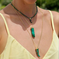 Mode rétro coloré Chili perle collier vert Turquoise perles luxe à la mode caractéristique femmes cadeau clavicule collier