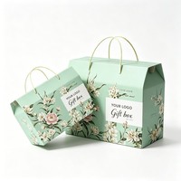 Boîtes cadeaux en papier personnalisées fantaisie pour mariage avec poignée, design luxueux, boîte cadeau rigide
