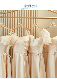 S0938Y Nouvelle <span class=keywords><strong>Robe</strong></span> de <span class=keywords><strong>Demoiselle</strong></span> <span class=keywords><strong>d</strong></span>'<span class=keywords><strong>Honneur</strong></span> Champagne 2026 en Satin <span class=keywords><strong>d</strong></span>'Été, <span class=keywords><strong>Robe</strong></span> de Soirée Nuptiale Haut de Gamme Unique pour Femme, Portée Quotidiennement - Product Image 2