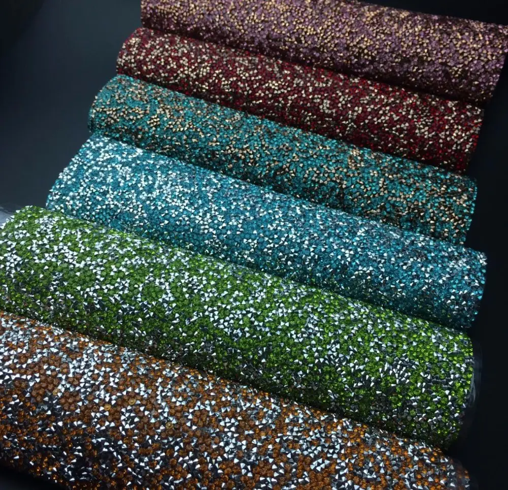 Nouveau produit, prix de gros, Design personnalisé, strass, maille, tissu cristal